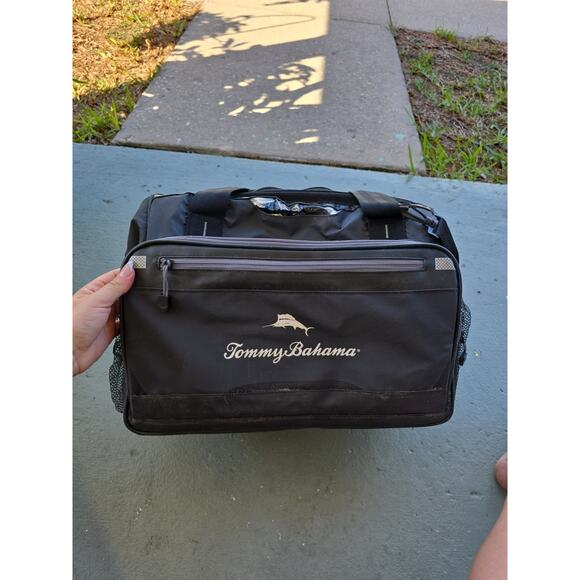 Tommy Bahama Large Black Insulated Cooler Bag Deep Freeze Beach Travel Duffel - Picture 1 of 16